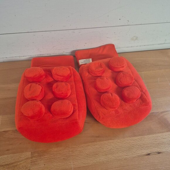 None Other - Lego Plush Red Adults House Slippers Grippy Bottom Warm & Cozy